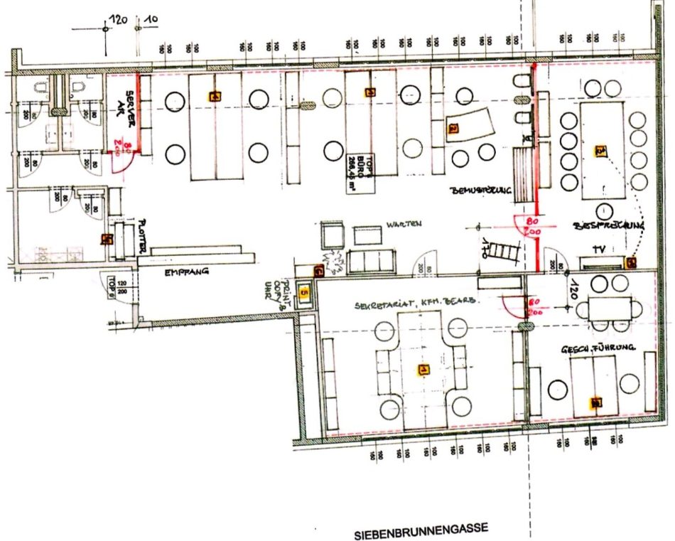 Grundriss Siebenbrunnengasse
